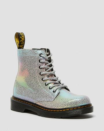 Kids' Dr Martens Junior 1460 Pascal Iridescent Lace Up Boots Multicolor | AU 683YXF